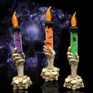1 pc Halloween Skull Skeletal Hand Stand LED Candle Light Decoration Party Lamp