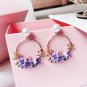 New Summer Elegant Big Circle Flower Drop Earrings For Women Girlfriend Fashion Gift