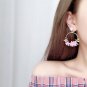 New Summer Elegant Big Circle Flower Drop Earrings For Women Girlfriend Fashion Gift