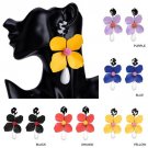 Fashion Women Crystal Rhinestone Ear Stud Flower Bohemian Big Earrings Chain Travel Earrings