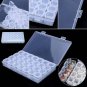 Clear Plastic 28 Slots Adjustable Jewelry Storage Box Case Craft Organizer Beads