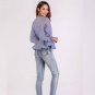 Women V-neck Strap Long Seeved Striped T Shirt Fashion Elegant Office Wear Tops Blouse
