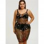 2XL Women's Floral Embroidery Lace Halter Dress Sexy See through Dress Plus Size Beachwear Dress