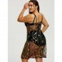 2XL Women's Floral Embroidery Lace Halter Dress Sexy See through Dress Plus Size Beachwear Dress