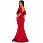 Red Black Off The Shoulder Mermaid Maxi Dress Sexy Woman Party Clubwear Evening Sundress