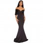 Red Black Off The Shoulder Mermaid Maxi Dress Sexy Woman Party Clubwear Evening Sundress