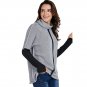 Brown Apricot Individual Cowl Neck Pullover Sweater Gray Color Long Sleeve Patchwork Autumn Hoodies