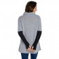 Brown Apricot Individual Cowl Neck Pullover Sweater Gray Color Long Sleeve Patchwork Autumn Hoodies