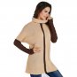 Brown Apricot Individual Cowl Neck Pullover Sweater Gray Color Long Sleeve Patchwork Autumn Hoodies