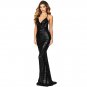 Black Daring Bare Back Sequined Mermaid Gown Women Clubwear Party Evening DRess