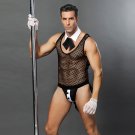 Men Maid Exotic Bodysuit Lingerie Sexy Night Gay Costume For Adult Hollow Out Mesh Teddies Sleepwear
