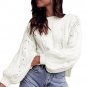 Black White Loose Fit Knit Hollow Out Jumper Sweater Winter Tops Solid High Quality Sweater