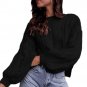 Black White Loose Fit Knit Hollow Out Jumper Sweater Winter Tops Solid High Quality Sweater