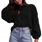 Black White Loose Fit Knit Hollow Out Jumper Sweater Winter Tops Solid High Quality Sweater