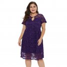 Plus Size Lace Party Dresses O Neck Trapeze Babydoll Sexy Midi Dress Elegant Club Summer Dresses