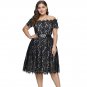 Off Shoulder Lace Plus Size Dress Short Sleeve Sexy Dress For Party Wedding Midi Summer Club Woman