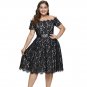 Off Shoulder Lace Plus Size Dress Short Sleeve Sexy Dress For Party Wedding Midi Summer Club Woman