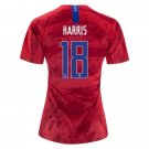 Harris #18 US Women's National Team Away Jersey 2019 USWNT Soccer Stadium Shirt Streetwear