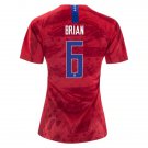 Brian #6 US Women's National Team Away Jersey 2019 USWNT Soccer Stadium Shirt Streetwear