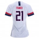 FRANCH 21 USWNT 2019 Away Jersey Soccer US Women's National Team Stadium Shirt Streetwear