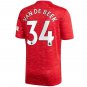 Van De Beek #34 Manchester United Home Soccer Jersey 2020/21 EPL Stadium Shirt