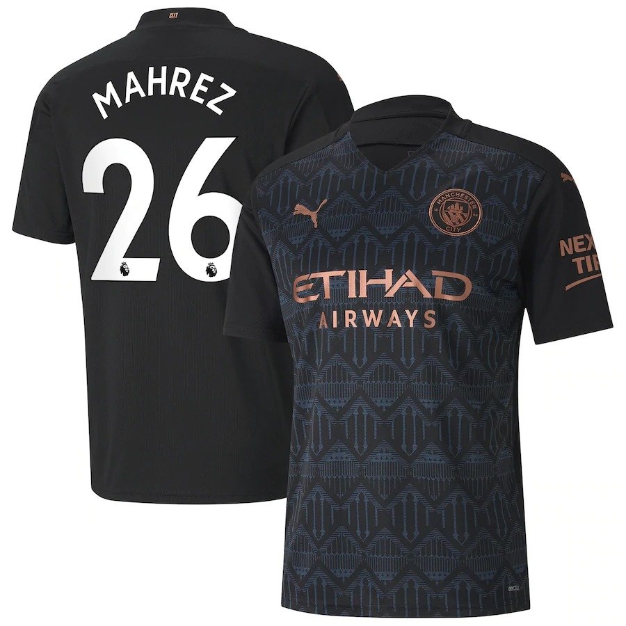 MAHREZ 26 Manchester City Away Jersey 20/21 Man City Stadium Football Shirt