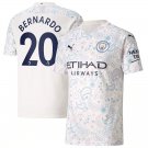 BERNARDO Manchester City 20/21 Third Jersey Man City White Stadium Football Shirt