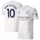 KUN AGUERO Manchester City 20/21 Third Jersey Man City White Stadium Football Shirt