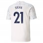 SILVA Manchester City 20/21 Third Jersey Man City White Stadium Football Shirt