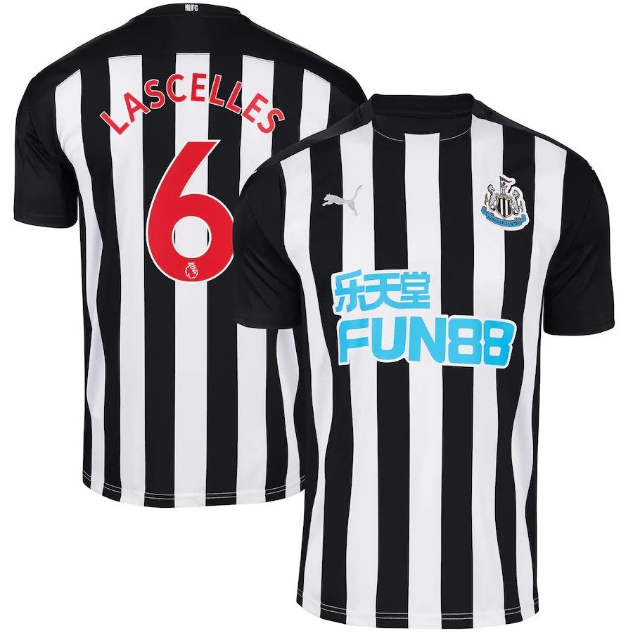 Lascelles #6 Newcastle United Home Soccer Jersey 20/21 Men's Stadium Football Shirt