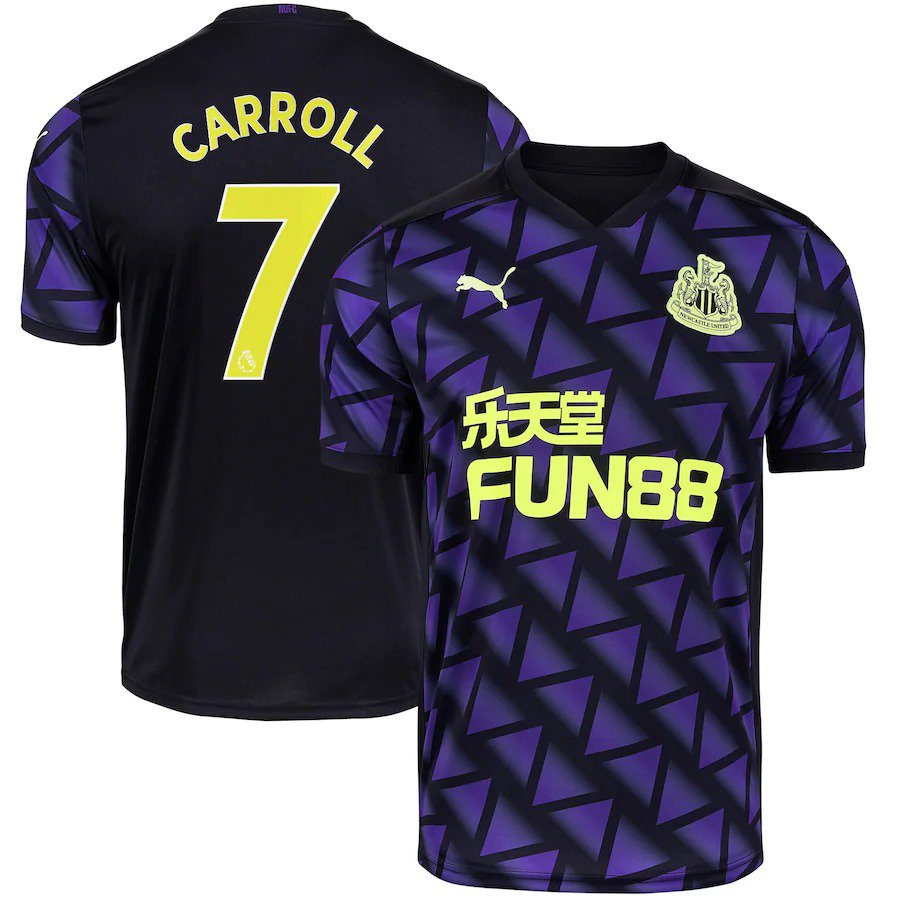 Carroll 7 Newcastle United 20/21 Third Jersey Purple Men's Soccer Stadium Football Shirt
