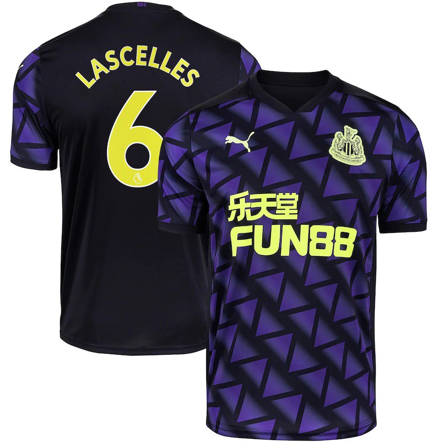 Lascelles 6 Newcastle United 20/21 Third Jersey Purple Men's Soccer Stadium Football Shirt