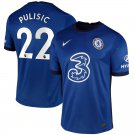 Pulisic #22 Chelsea Home Soccer Jersey 20/21 Men's Soccer Kit Stadium Football Shirt