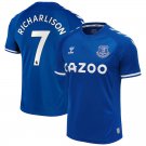 Richarlison #7 Everton Home Soccer Jersey 20/21 Men's Soccer Kit Stadium Football Shirt