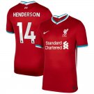 Henderson #14 Liverpool Home Soccer Jersey 20/21 Men's Stadium Football Shirt Soccer Kit
