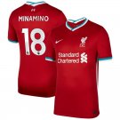 Minamino #18 Liverpool Home Soccer Jersey 20/21 Men's Stadium Football Shirt Soccer Kit