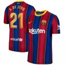 F.De Jong #21 Barcelona FC Home Soccer Jersey 20/21 La Liga Men's Soccer Stadium Football Shirt