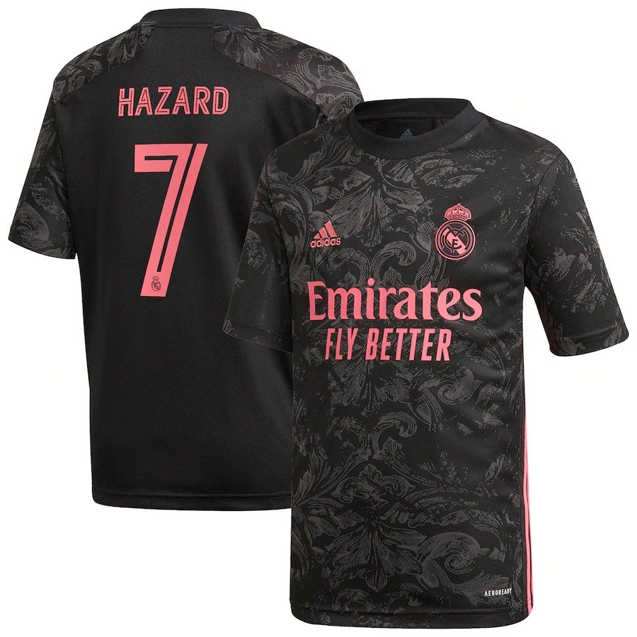 HAZARD 7th Real Madrid Third Soccer Jersey 20/21 Men's Stadium Football Shirt Streetwear