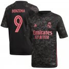 Benzema 9th Real Madrid Third Soccer Jersey 20/21 Men's Stadium Football Shirt Streetwear