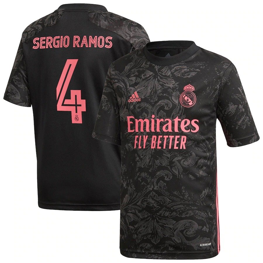 Ramos 4th Real Madrid Third Soccer Jersey 20/21 Men's Stadium Football Shirt Streetwear