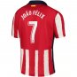 Joao Felix #7 Atlético Madrid Home Soccer Jersey 20/21 Men's Stadium Football Shirt Streetwear