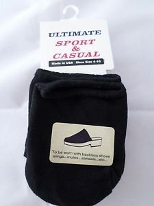 3 Pair Womens Toe Topper Half Sock Black Slings Mules Sandals 4-10 USA