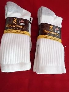 4 Pair Medium Browning Cotton Hiker Work Socks 9-11 Arch Support Made in USA