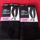 2 Pair Gold Medal Plus Size Womens Fleece Leggings Black 3XL/4XL