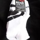 3 Pair Ecko Unlimited Men No Show Boat Socks Large White Black Rhino 6 1/2-12