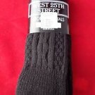 1 Pair West 25th Angora Wool Blend Cable Knit Womens Trouser Socks Black USA 5-9