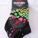 7 Pair Ecko Red No Show Socks Blue Black Pink Stripe Yellow 4-10 1/2