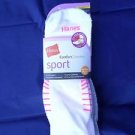 3 Pack Hanes No Show Comfort Collection Sport Sock Pink White Black 8-12