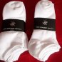6 Pair Large Beverly Hills Polo Club Cushioned No Show Men Socks White 10-13