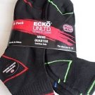 6 Pair Ecko Unlimited Mens Quarter Socks Soft and Durable Black Lines 6-12